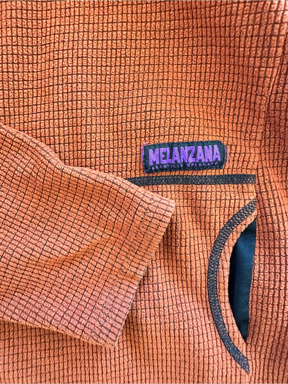 Melanzana Kids Hooded Pullover in Rust Orange - Size L (runs small) - Picture 3 of 3